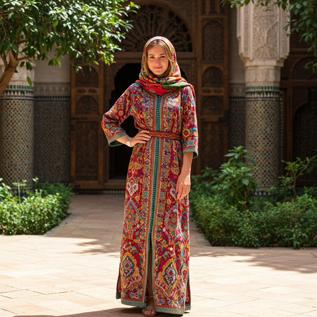 women wearing caftan in marrakech